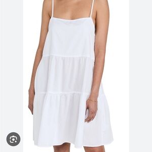 Enza Costa White tiered Mini Dress